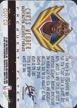 1997-98 Hoops - Frequent Flyer Club First Class Upgrade #20 - Chris Webber - Washington Wizards - Back