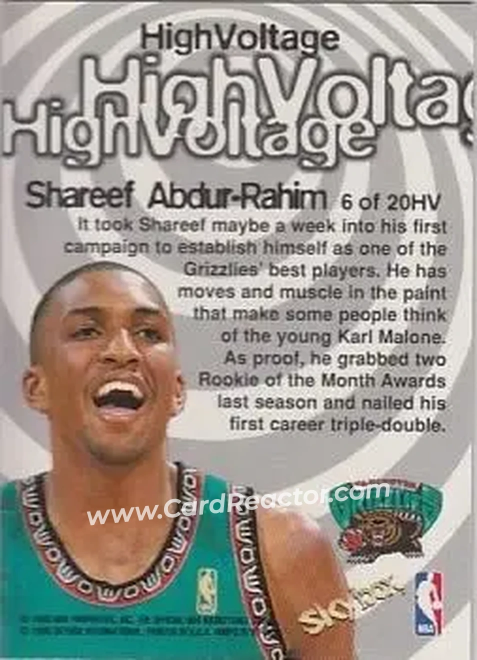 Back of Shareef Abdur-Rahim