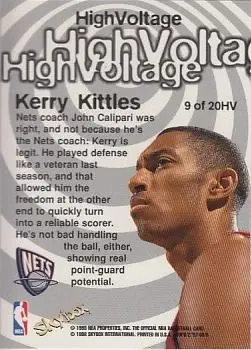 1997-98 Hoops - High Voltage #9 HV - Kerry Kittles - New Jersey Nets - Back