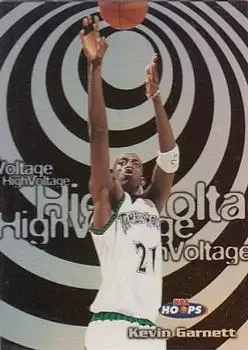 1997-98 Hoops - High Voltage #10 HV - Kevin Garnett - Minnesota Timberwolves - Front 1997-98 Hoops - High Voltage #10 HV - Kevin Garnett - Minnesota Timberwolves - Front
