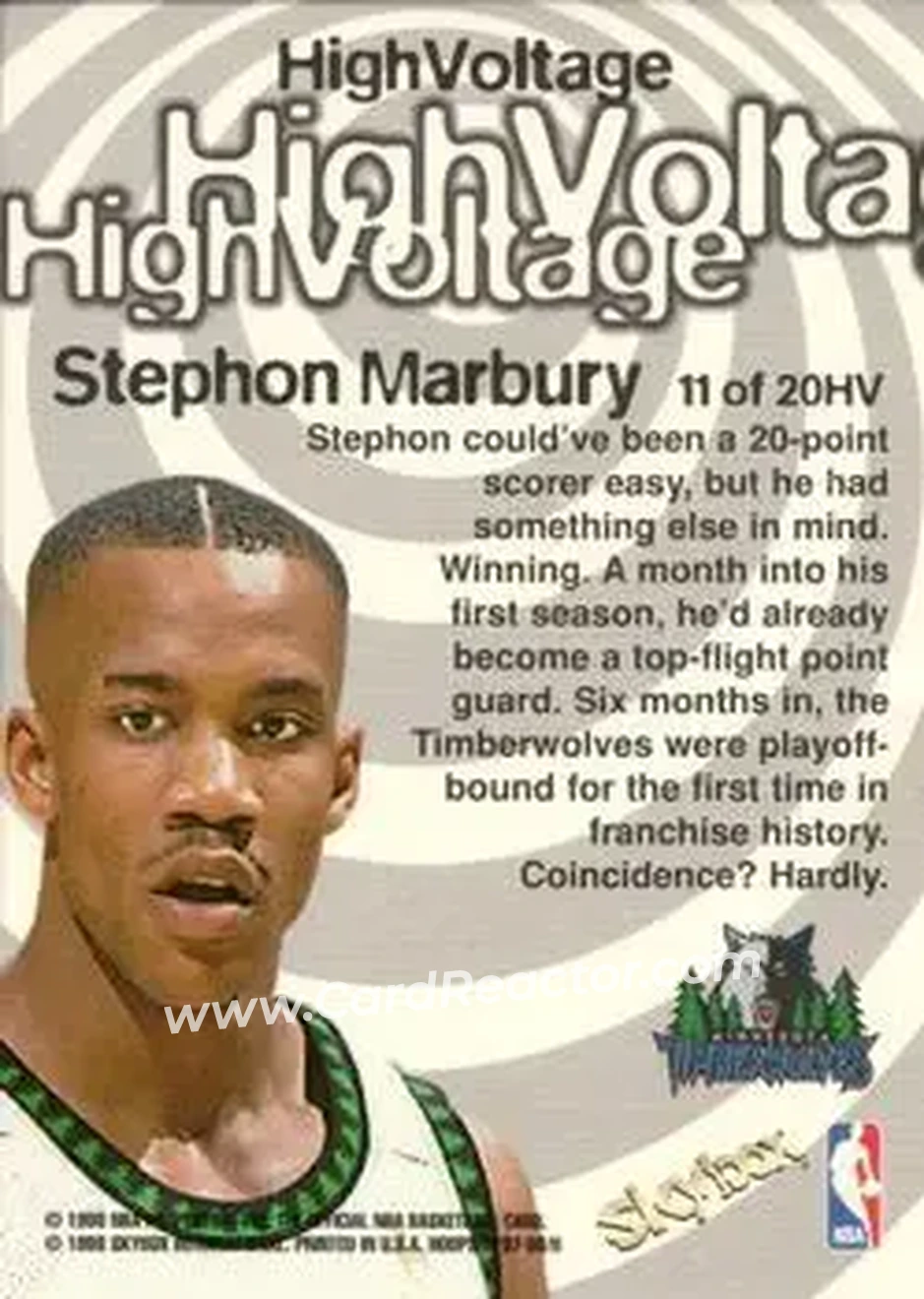 Back of Stephon Marbury