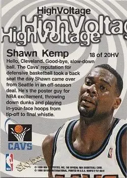 1997-98 Hoops - High Voltage #18 HV - Shawn Kemp - Cleveland Cavaliers - Back 1997-98 Hoops - High Voltage #18 HV - Shawn Kemp - Cleveland Cavaliers - Back