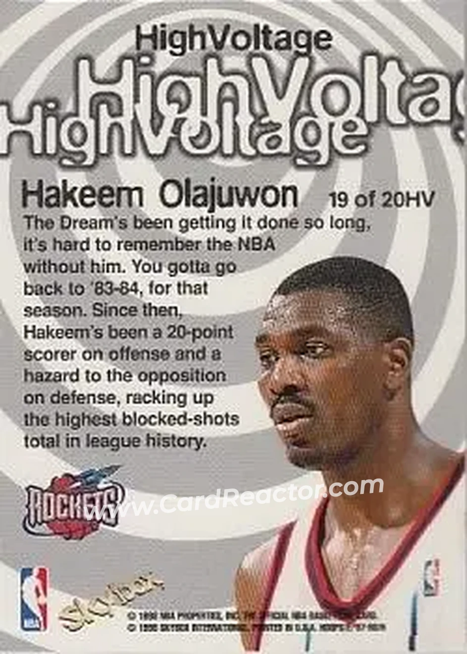 Back of Hakeem Olajuwon