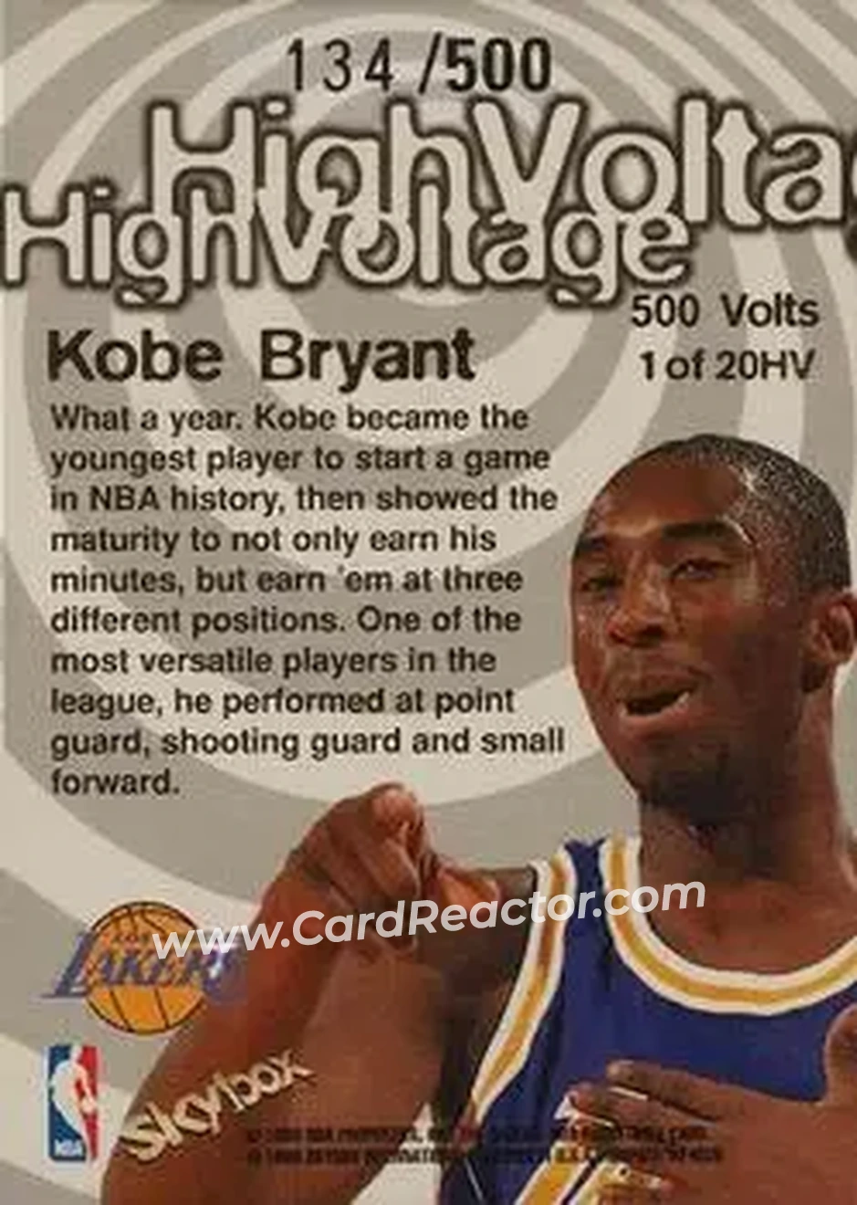 Back of Kobe Bryant