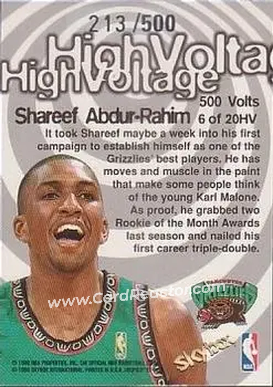 Back of Shareef Abdur-Rahim