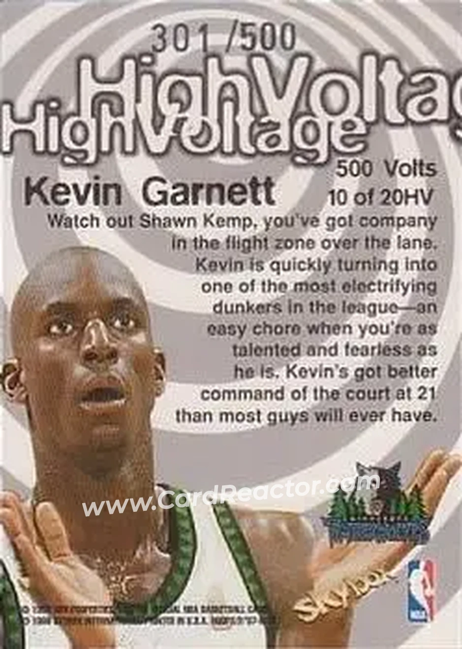 Back of Kevin Garnett