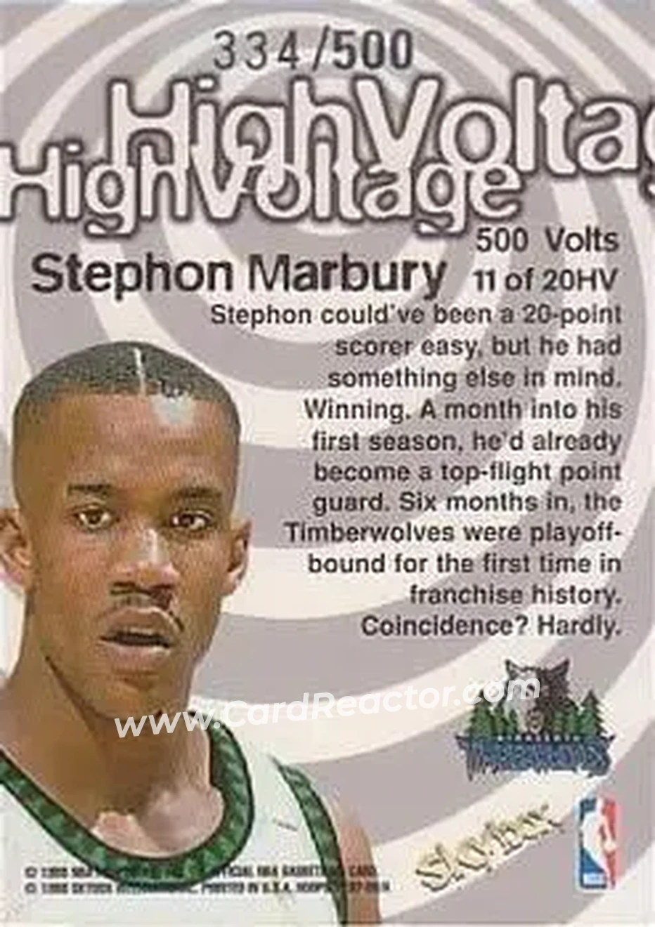 Back of Stephon Marbury