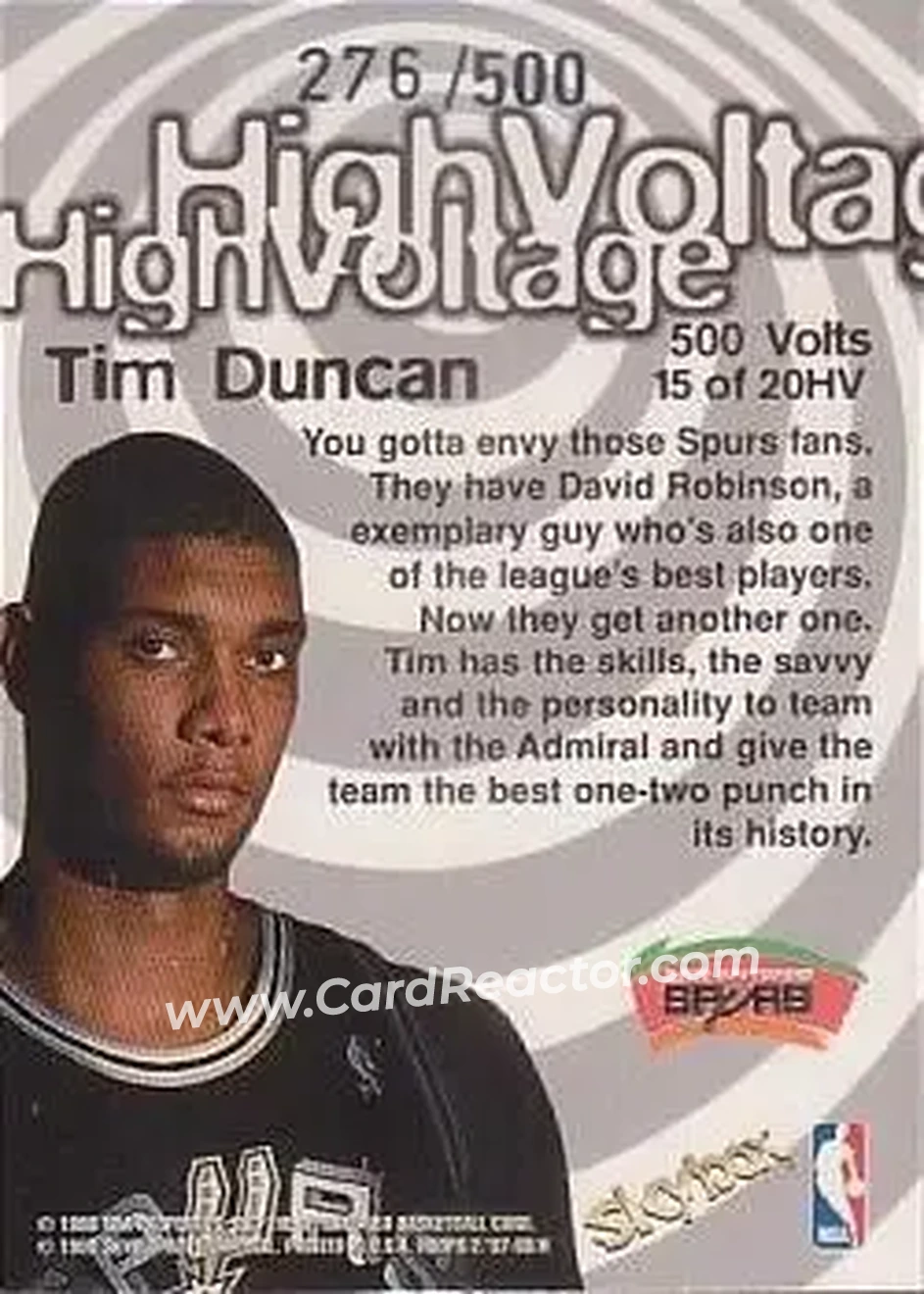 Back of Tim Duncan