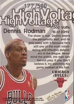 1997-98 Hoops - High Voltage 500 Volts #16 HV - Dennis Rodman - Chicago Bulls - Back