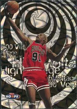 1997-98 Hoops - High Voltage 500 Volts #16 HV - Dennis Rodman - Chicago Bulls - Front