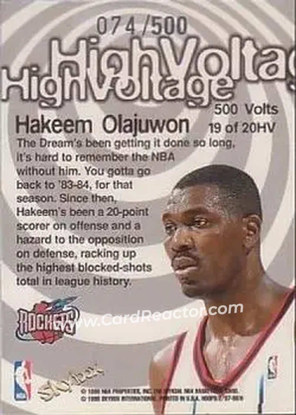 Back of Hakeem Olajuwon