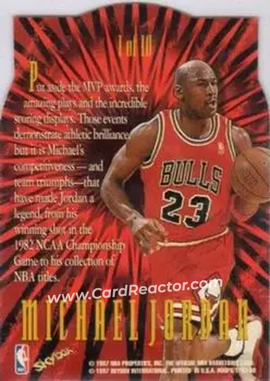 Back of Michael Jordan