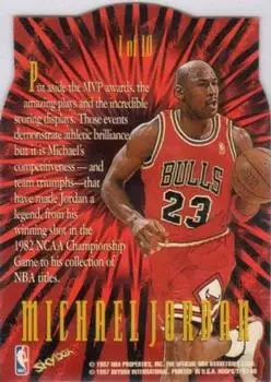 1997-98 Hoops - HOOPerstars #1 - Michael Jordan - Chicago Bulls - Back