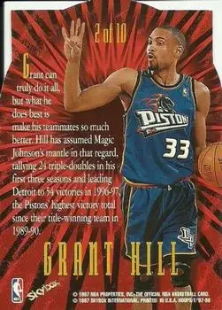 1997-98 Hoops - HOOPerstars #2 - Grant Hill - Detroit Pistons - Back