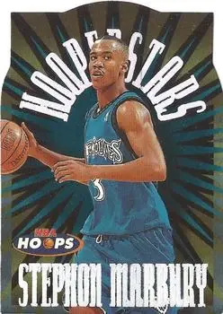 1997-98 Hoops - HOOPerstars #5 - Stephon Marbury - Minnesota Timberwolves - Front