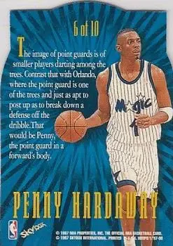 1997-98 Hoops - HOOPerstars #6 - Anfernee Hardaway - Orlando Magic - Back
