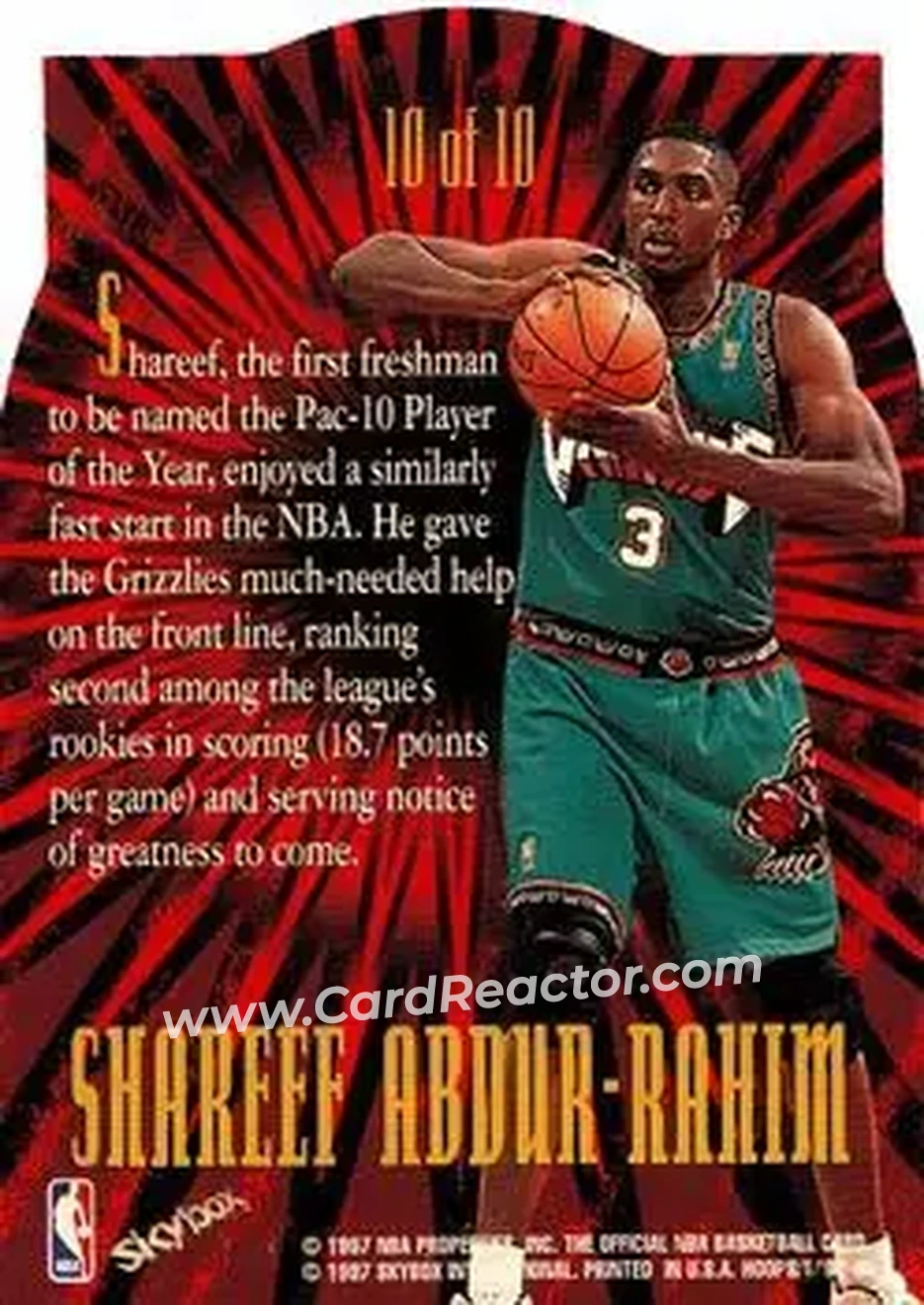 Back of Shareef Abdur-Rahim