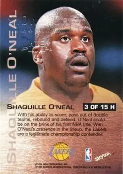 1997-98 Metal Universe Championship - Hardware #3 H - Shaquille O'Neal - Los Angeles Lakers - Back