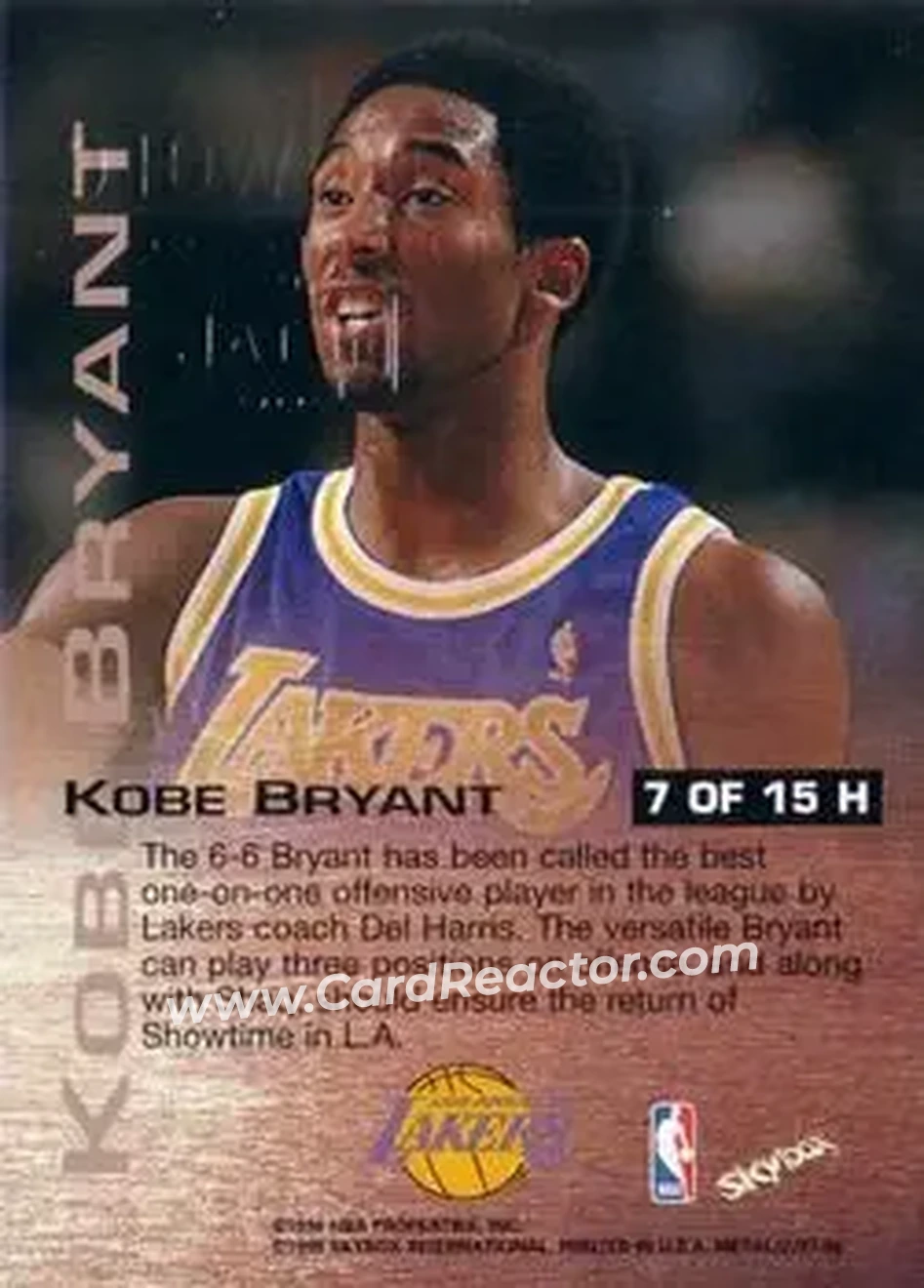 Back of Kobe Bryant