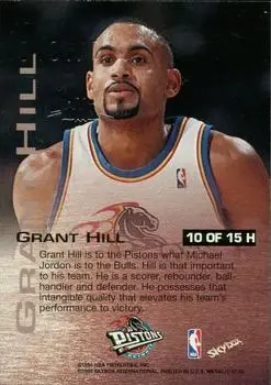 1997-98 Metal Universe Championship - Hardware #10 H - Grant Hill - Detroit Pistons - Back