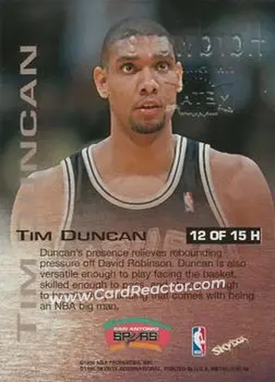 Back of Tim Duncan