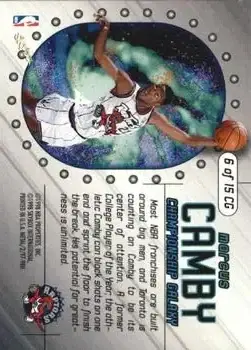 1997-98 Metal Universe Championship - Championship Galaxy #6 CG - Marcus Camby - Toronto Raptors - Back