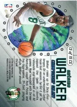 1997-98 Metal Universe Championship - Championship Galaxy #13 CG - Antoine Walker - Boston Celtics - Back