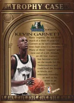 1997-98 Metal Universe Championship - Trophy Case #1 TC - Kevin Garnett - Minnesota Timberwolves - Back