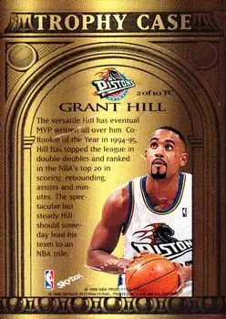 1997-98 Metal Universe Championship - Trophy Case #2 TC - Grant Hill - Detroit Pistons - Back