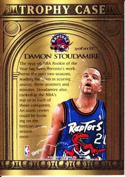 1997-98 Metal Universe Championship - Trophy Case #3 TC - Damon Stoudamire - Toronto Raptors - Back