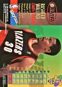 1997-98 Metal Universe Championship - Precious Metal Gems #21 - Rasheed Wallace - Portland Trail Blazers - Back
