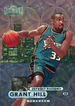 1997-98 Metal Universe Championship - Precious Metal Gems #33 - Grant Hill - Detroit Pistons - Front 1997-98 Metal Universe Championship - Precious Metal Gems #33 - Grant Hill - Detroit Pistons - Front