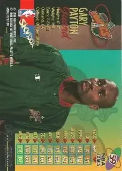 1997-98 Metal Universe Championship - Precious Metal Gems #59 - Gary Payton - Seattle SuperSonics - Back 1997-98 Metal Universe Championship - Precious Metal Gems #59 - Gary Payton - Seattle SuperSonics - Back