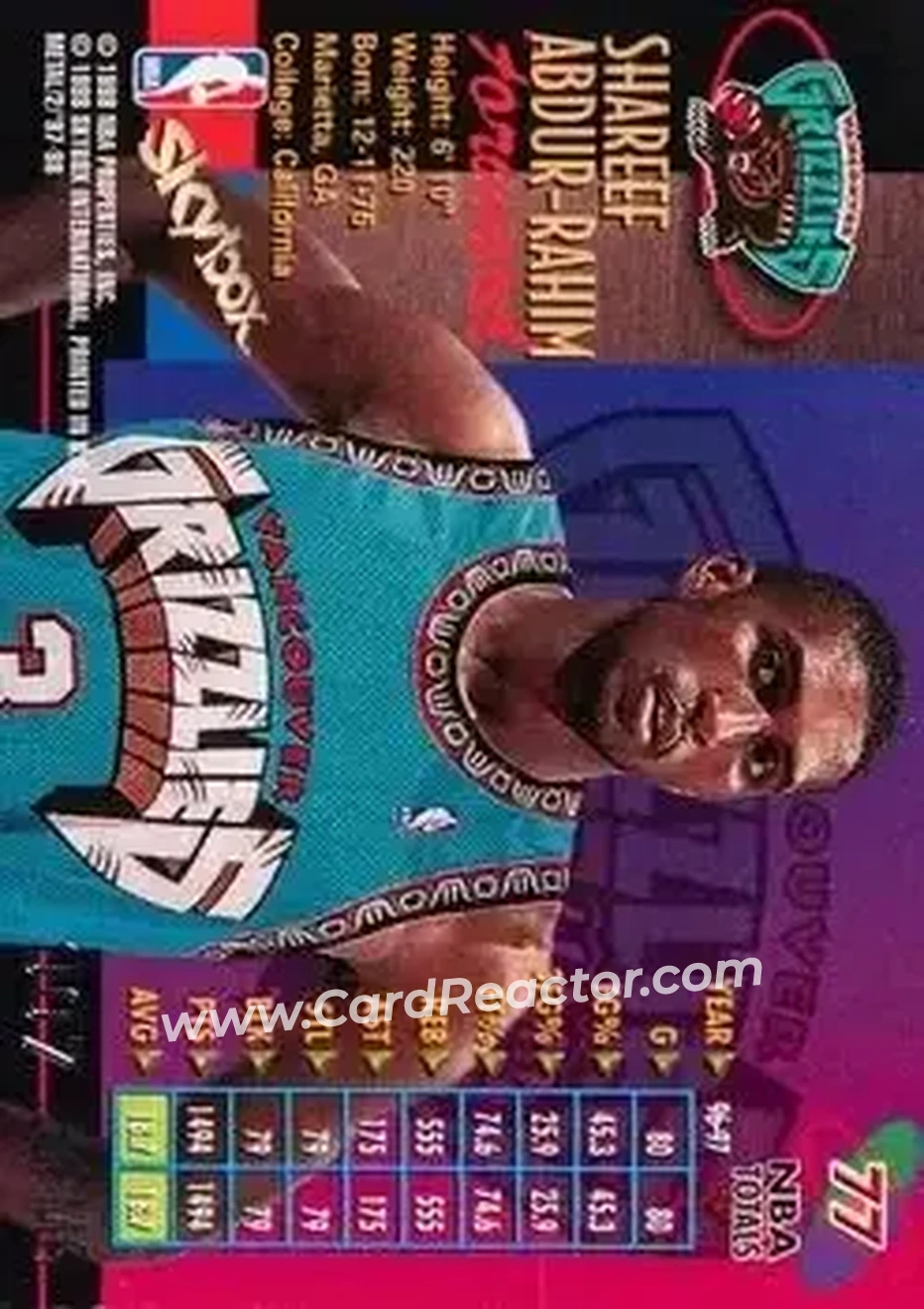 Back of Shareef Abdur-Rahim
