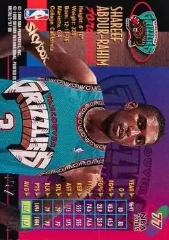 1997-98 Metal Universe Championship - Precious Metal Gems #77 - Shareef Abdur-Rahim - Vancouver Grizzlies - Back