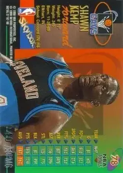 1997-98 Metal Universe Championship - Precious Metal Gems #78 - Shawn Kemp - Cleveland Cavaliers - Back 1997-98 Metal Universe Championship - Precious Metal Gems #78 - Shawn Kemp - Cleveland Cavaliers - Back