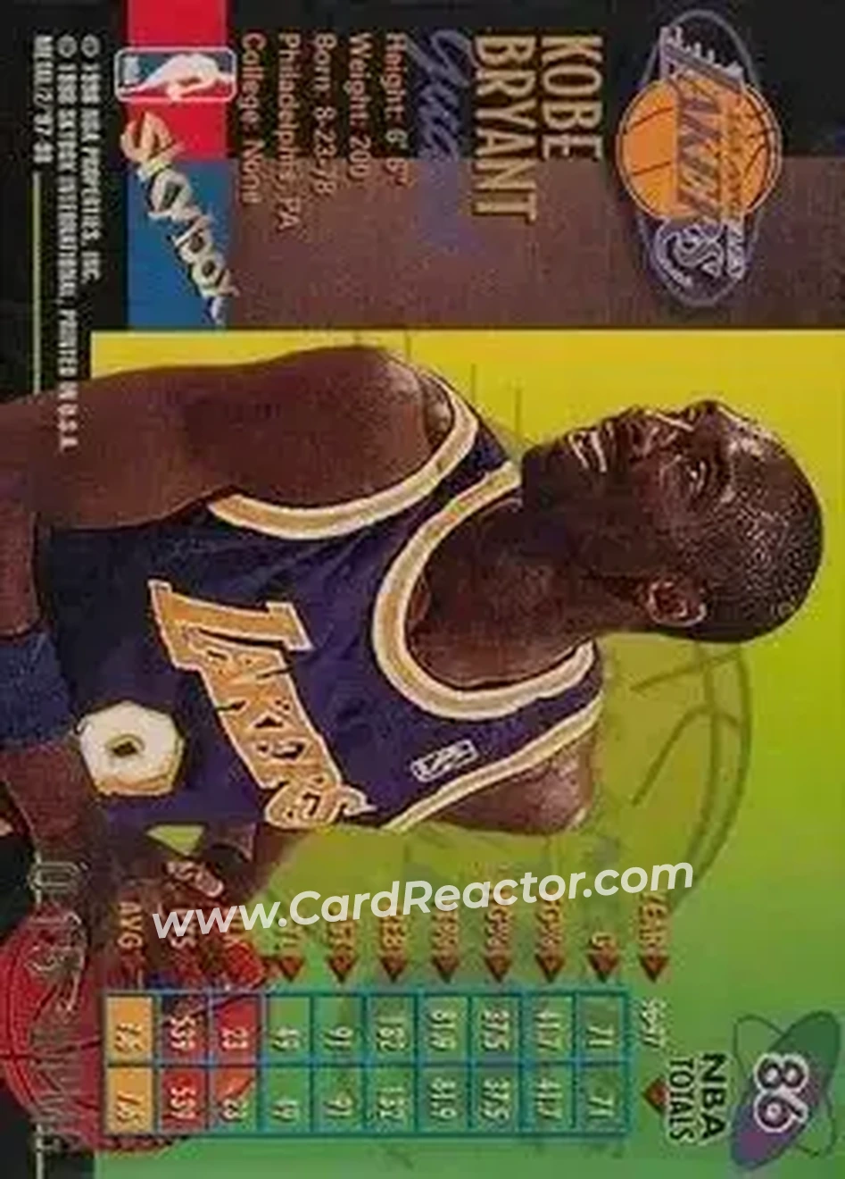 Back of Kobe Bryant