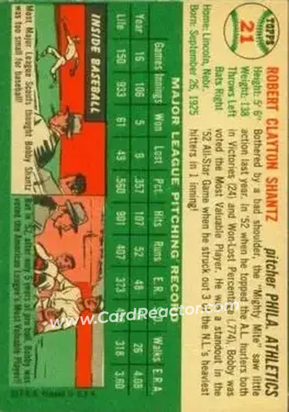 Back of Bobby Shantz