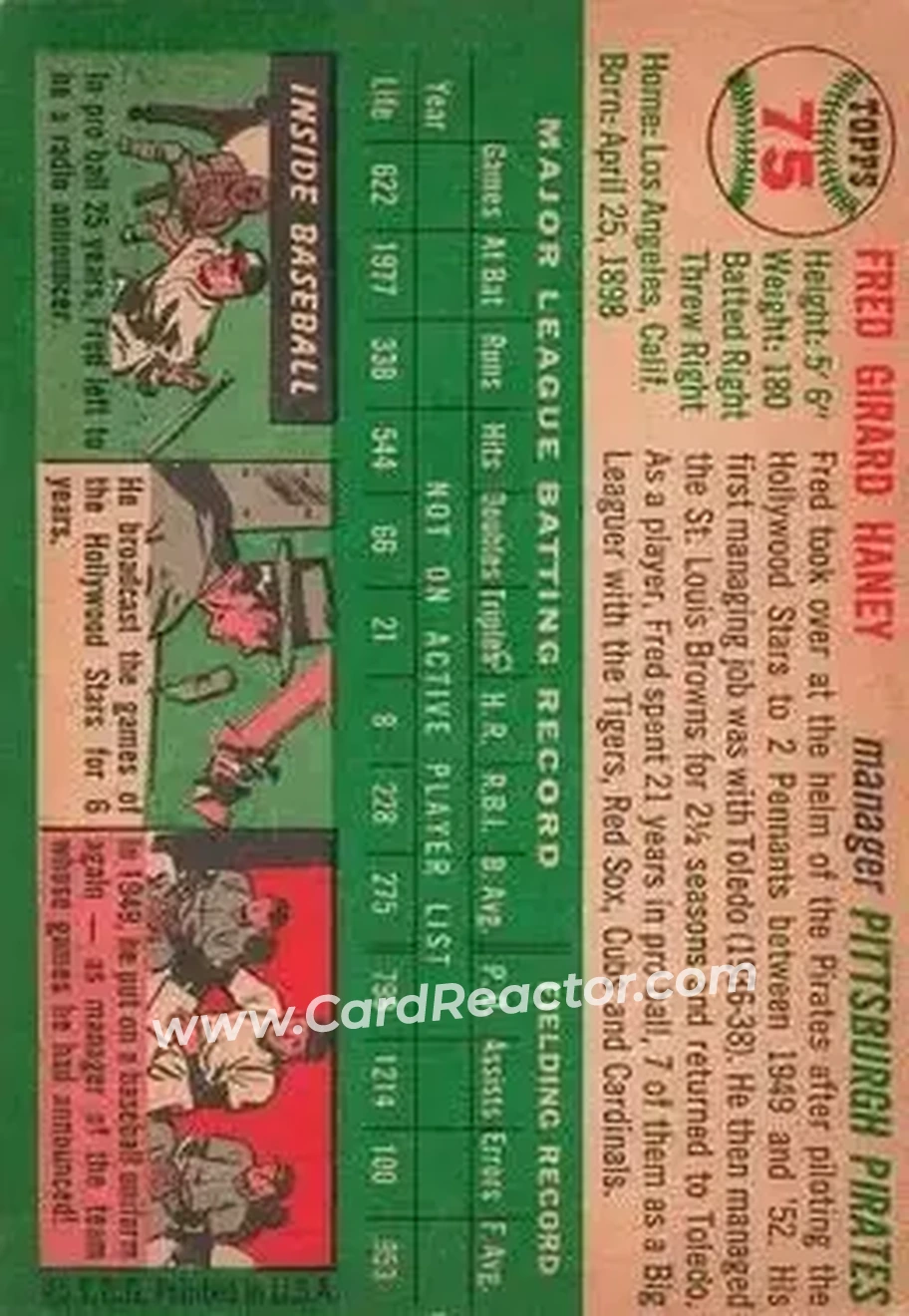Back of Fred Haney