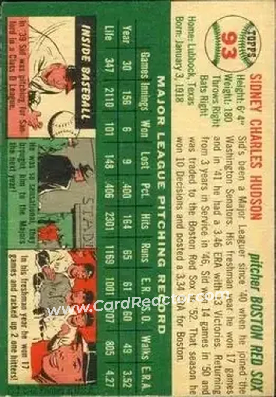 Back of Sid Hudson