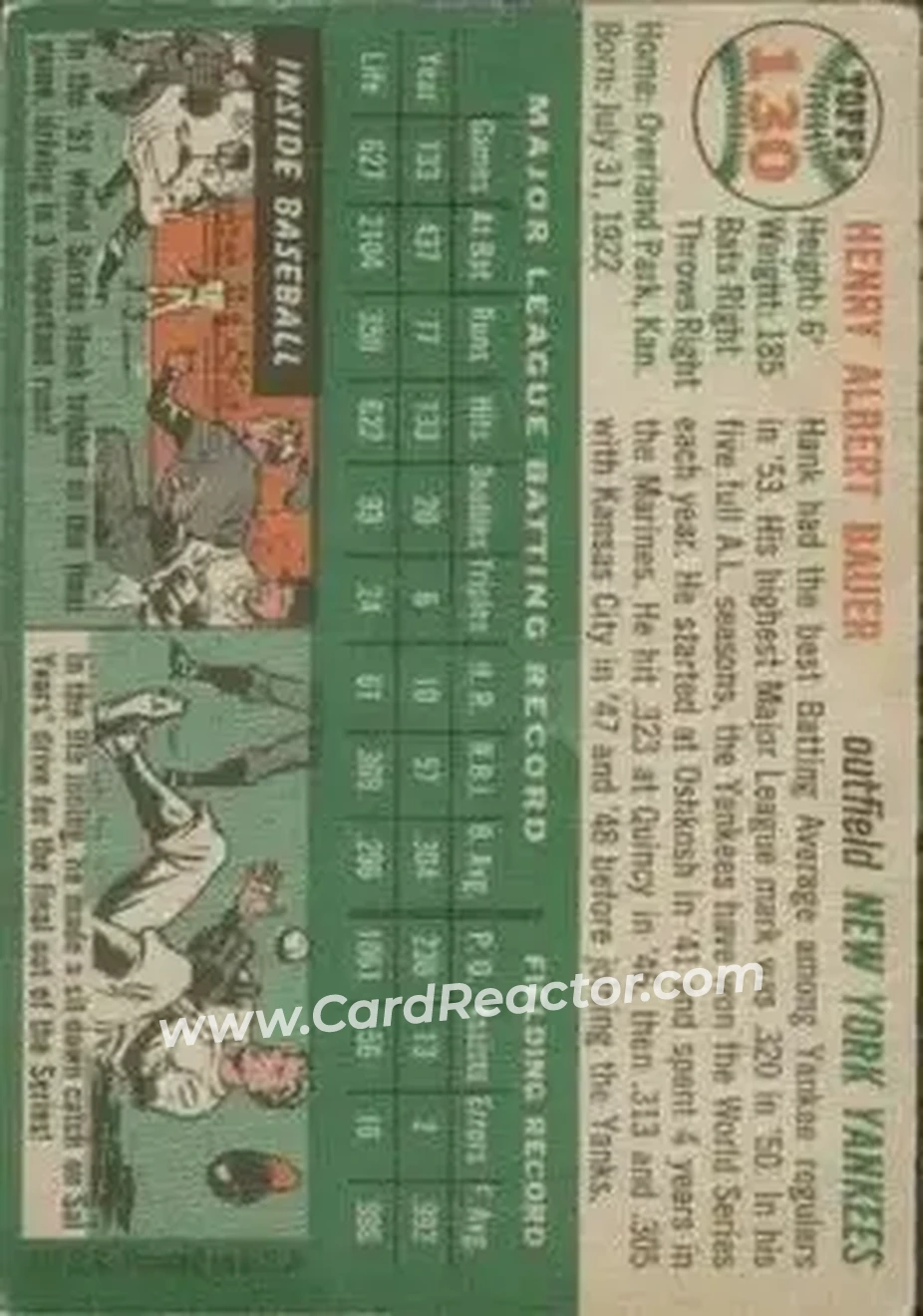 Back of Hank Bauer