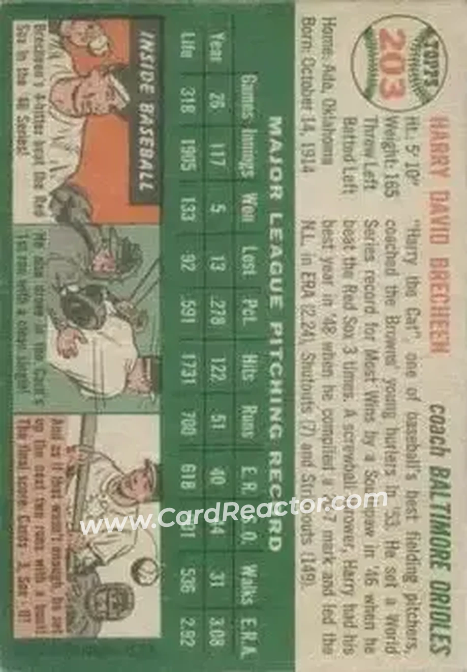 Back of Harry Brecheen