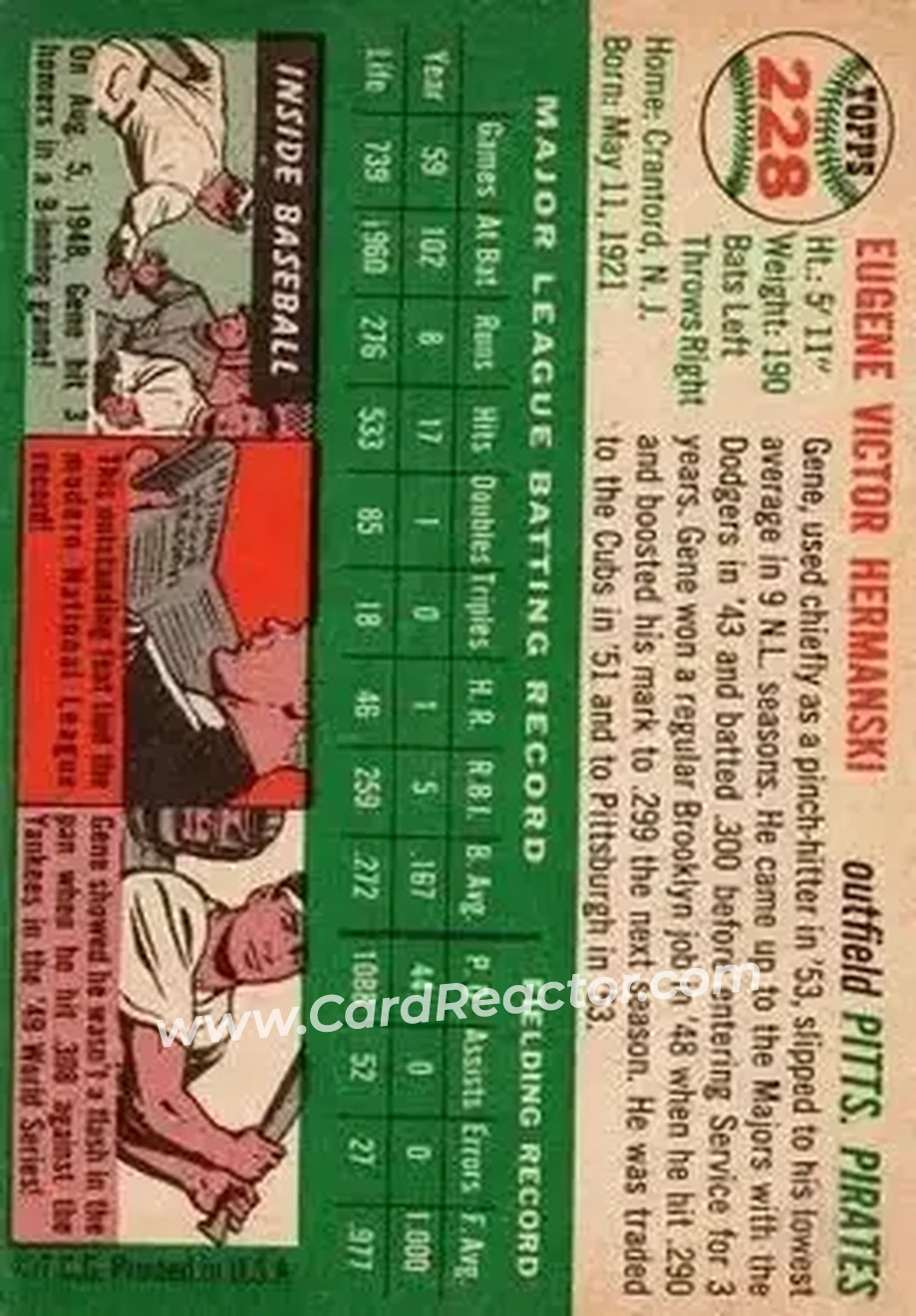 Back of Gene Hermanski