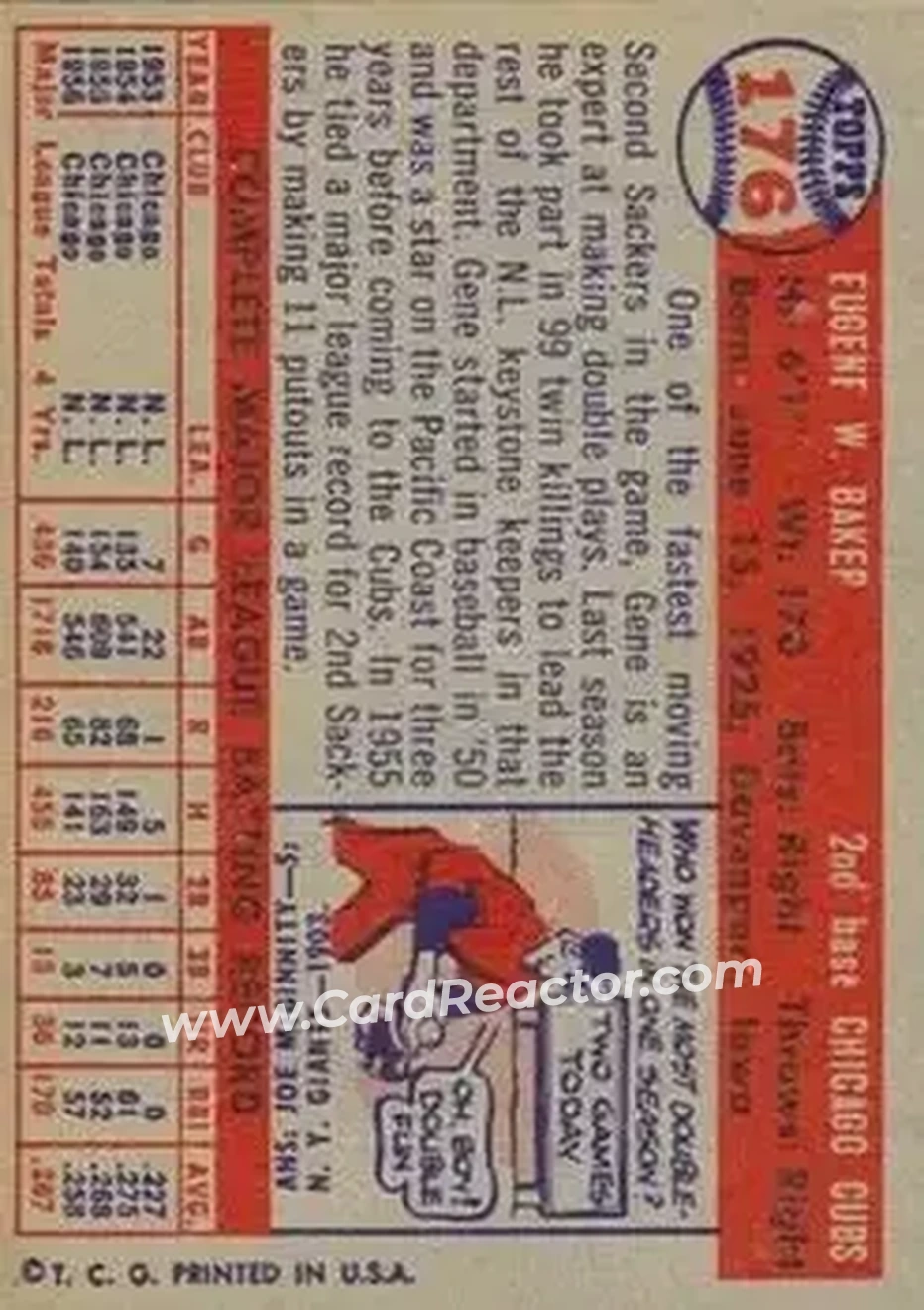Back of Gene Baker