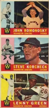 1960 Topps - Salesman Samples #NNO - John Romonosky - Steve Korcheck - Lenny Green - Washington Senators - Washington Senators