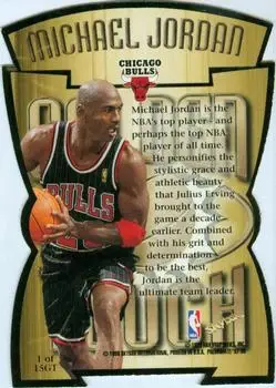 1997-98 SkyBox Premium - Golden Touch #1GT - Michael Jordan - Chicago Bulls - Back 1997-98 SkyBox Premium - Golden Touch #1GT - Michael Jordan - Chicago Bulls - Back