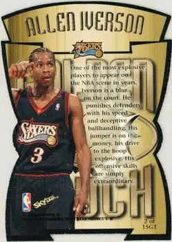 1997-98 SkyBox Premium - Golden Touch #2GT - Allen Iverson - Philadelphia 76ers - Back