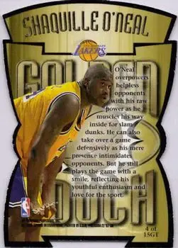 1997-98 SkyBox Premium - Golden Touch #4GT - Shaquille O'Neal - Los Angeles Lakers - Back