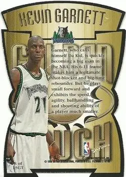 1997-98 SkyBox Premium - Golden Touch #8GT - Kevin Garnett - Minnesota Timberwolves - Back