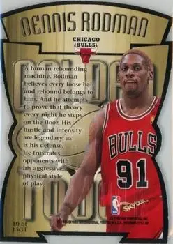 1997-98 SkyBox Premium - Golden Touch #10GT - Dennis Rodman - Chicago Bulls - Back
